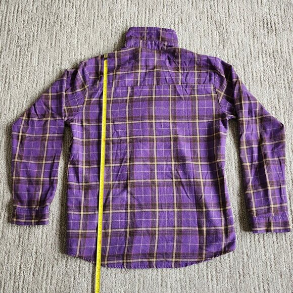 Shein Purple Plaid Long Sleeve Shirt - Picture 2 of 4